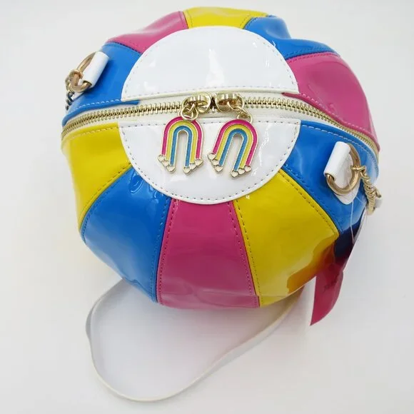 NWT Betsey Johnson Beach Ball Crossbody Glossy Vinyl Handbag - Picture 14 of 15